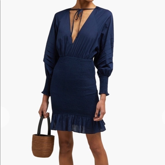 Rhode Anya smocked dress in navy - Picture 1 of 8